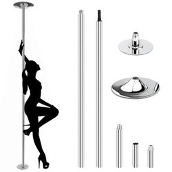 NEW - Yaheetech Portable Dance Pole Kit (Silver)