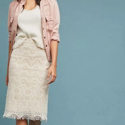 Maeve By Anthropologie Crochet Pencil Skirt-Size 8