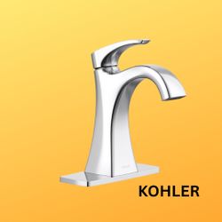 New, Kohler Maxton 4 Inch Centerset Bathroom Faucet with Single Handle, Drain, and Deck Plate