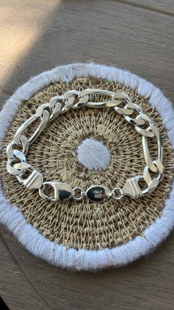 Italy 925 Sterling Silver Figaro Chain Bracelet