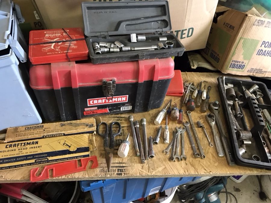 Craftsman tool lot with craftsman toolbox
