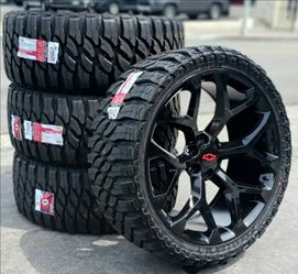 24” Chevy Silverado GMC Sierra Replica Wheels & Tires Off-Road Tahoe Yukon Escalade Suburban Rines Y