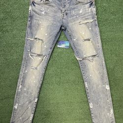 Purple Brand ripped splatter jeans