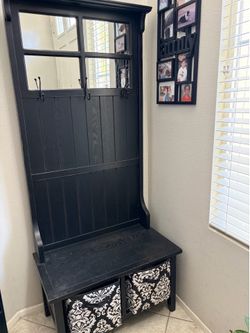 entryway hall tree bench and storage