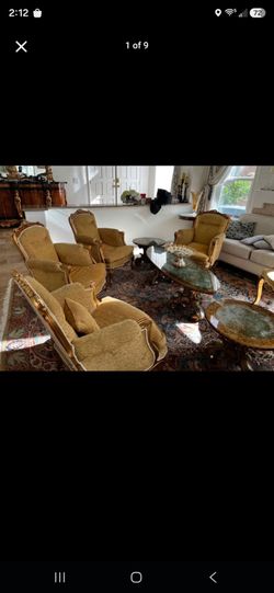 Antique chairs and side tables