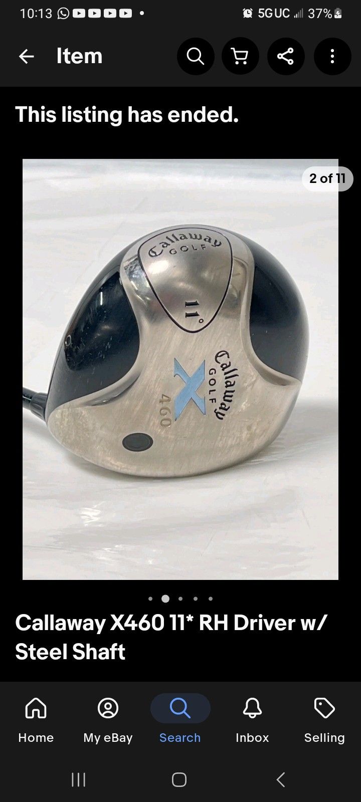 Calaway X 460 11 Degree Driver Golf Club