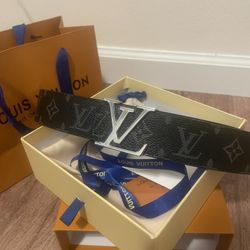 Louis Vuitton LV initial Monogram Belt for Men -Grey/Silver