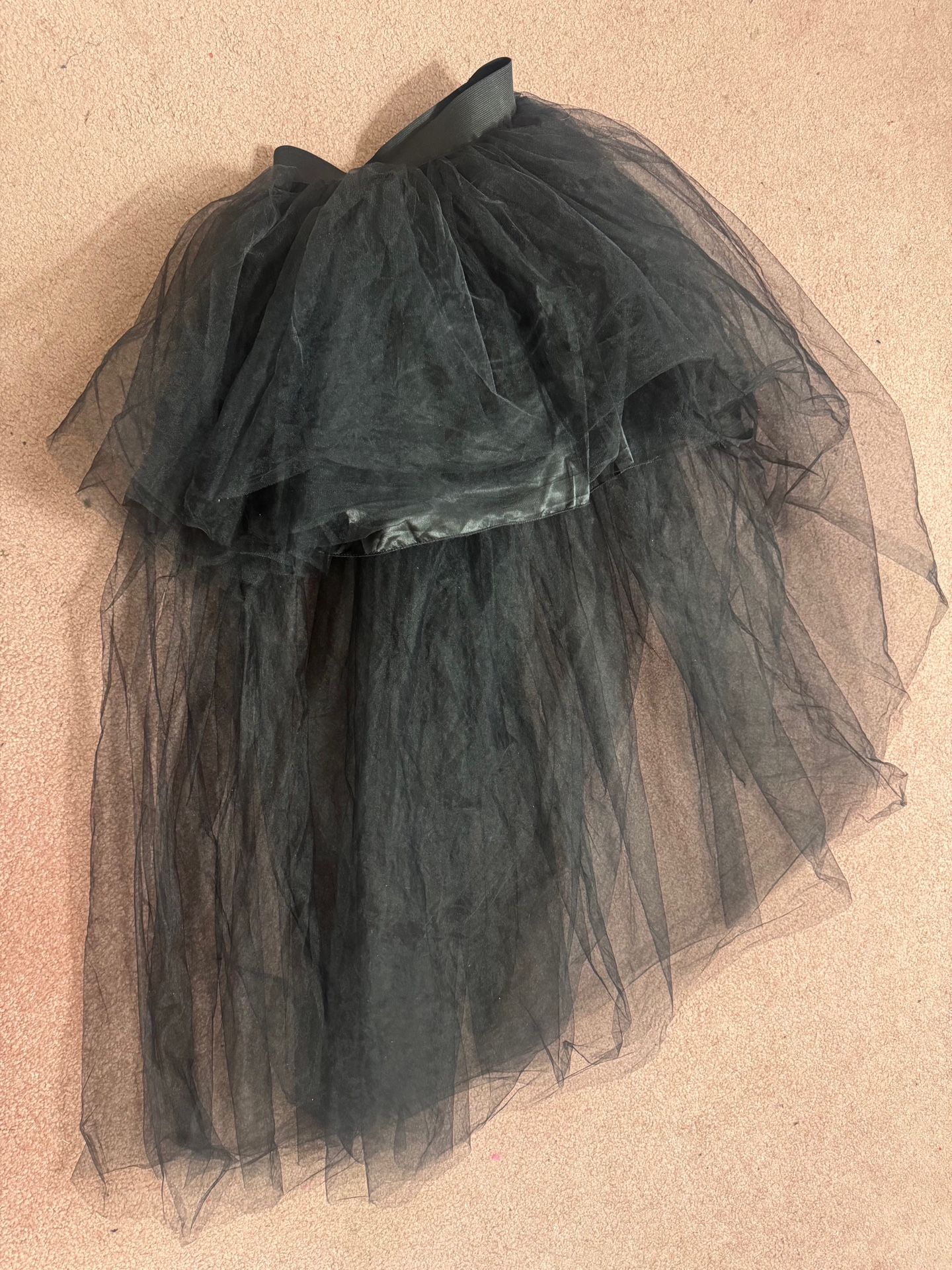 New Small Medium Black High Low Tutu Tulle Skirt Festival Costume Photo Dress Boho Gothic Victorian