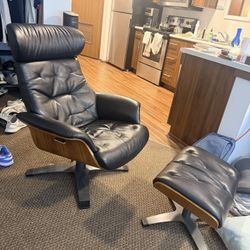 Kasala Revival Leather Recliner & Ottoman — $900