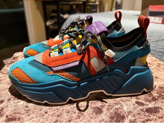 Dolce & Gabbana Daymaster Lace Up suede Sneakers Multicolor Made in Italy