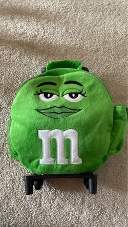 M&M Green Character Plush Backpack Trolley For Child Bag