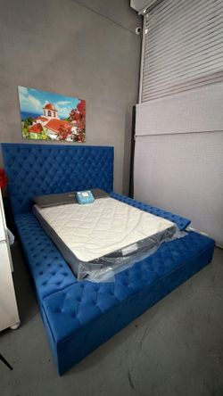 Cama Queen altavoz Bluetooth y almacenamiento