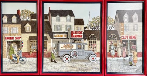 H. Hargrove triptych Framed Prints Set of 3