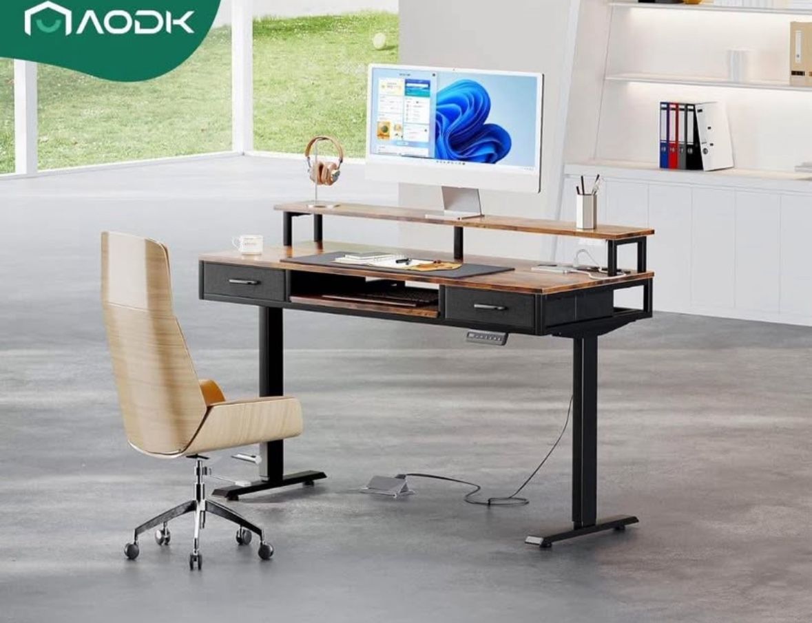 Brown 55 Inch Standing Desk