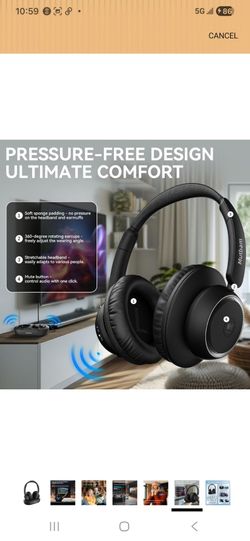 Wireless TV Headphones for Seniors with Charging Dock 65H Battery Low Latency