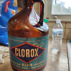 Antique Glass Clorox Bottle 