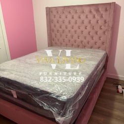Bed Frame Queen Pink 🥳🥰😎🚛😎