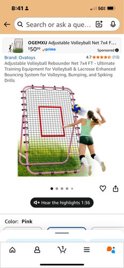 Great half price deal Like new pink volleyball 🏐 net bouncer