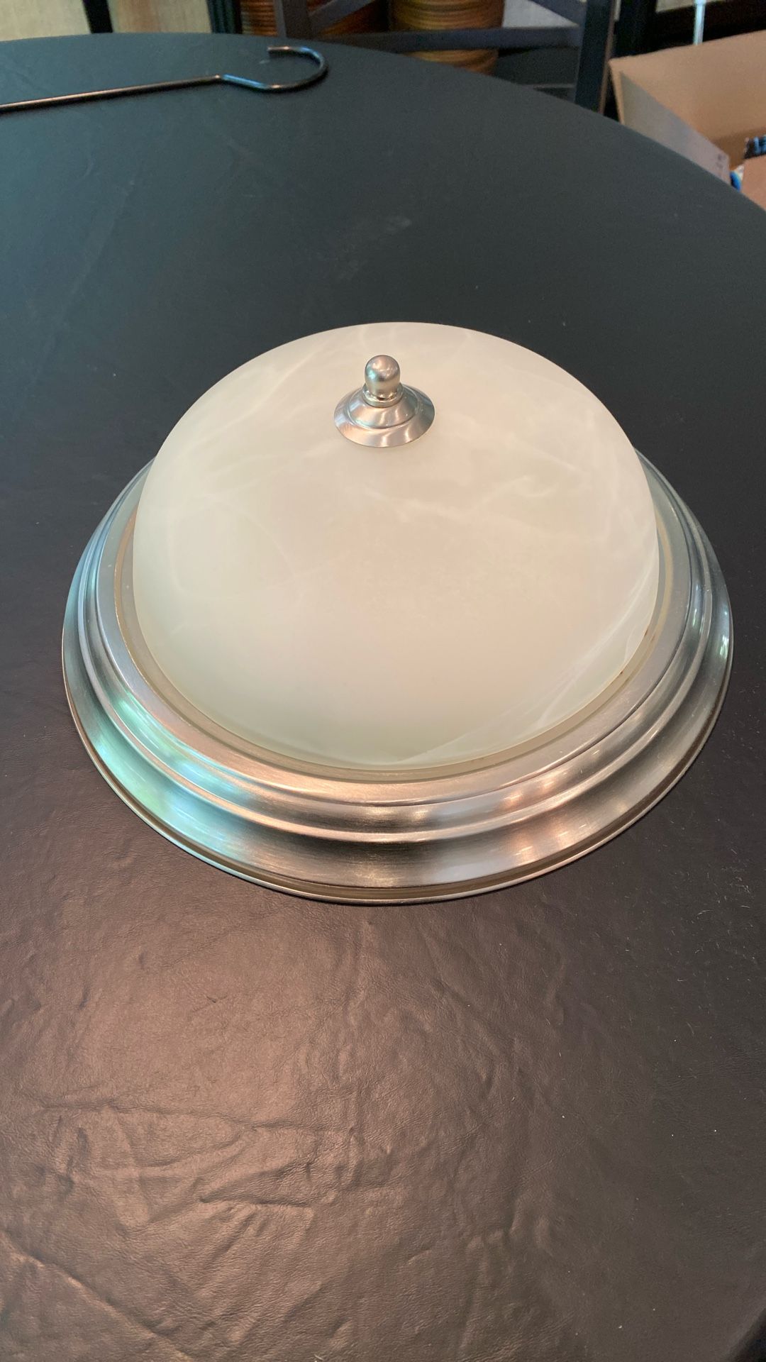 Progressive Lighting 3 Light Brushed Nickle Flush Mount with Etched Glss