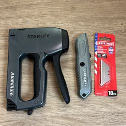 brand new Stanley Heavy duty staple gun and craftsman retractable blade
