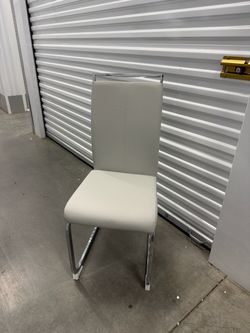 Wrought Studio Modern Faux Leather Cantilever Dining Chairs with Chrome Base
