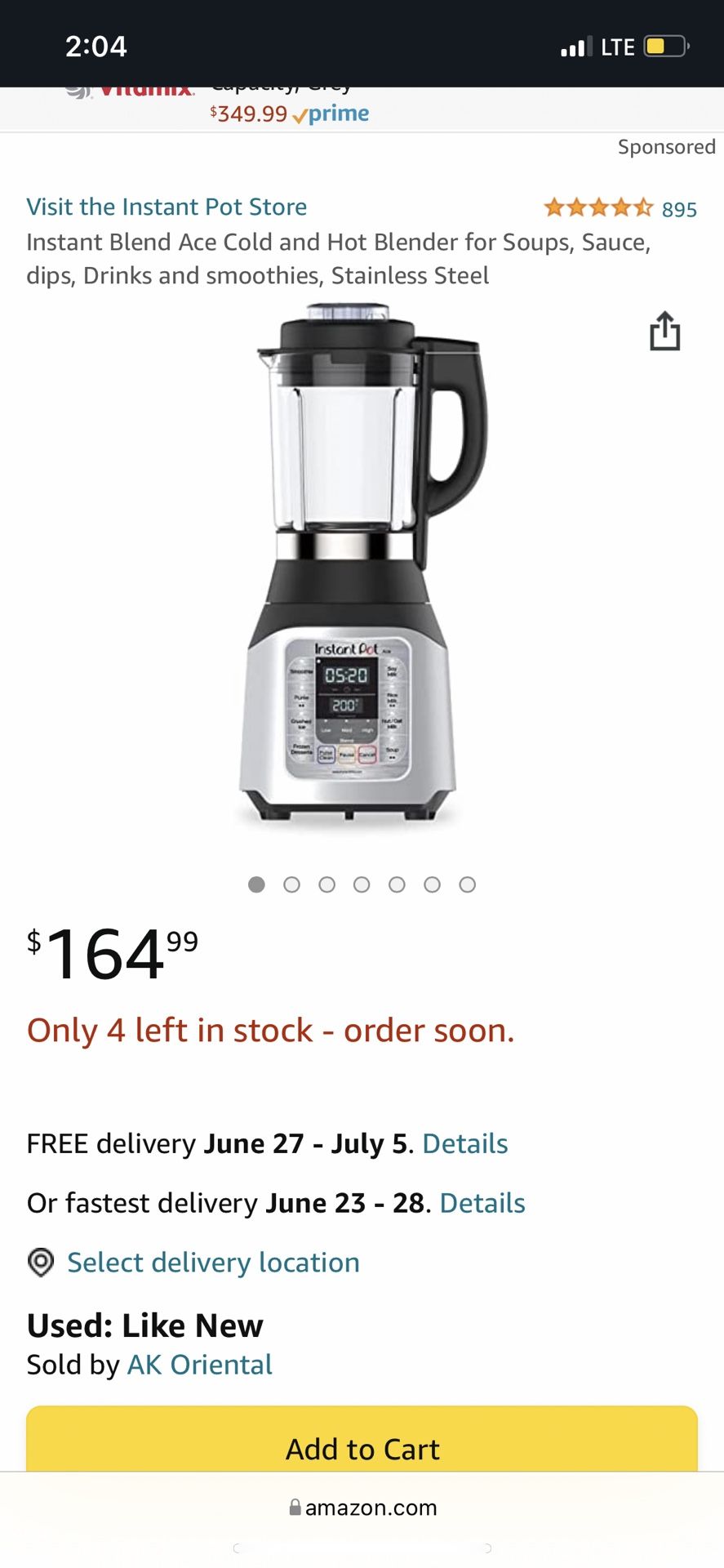 Instant Blend Ace Cold And Hot Blender 