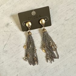 Chico’s Rillie Silver/gold Tone Chain Earrings 