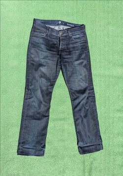TORN-Groin 7 For All Mankind Standard Straight Fit Dark Wash Jeans 30x30 Pants