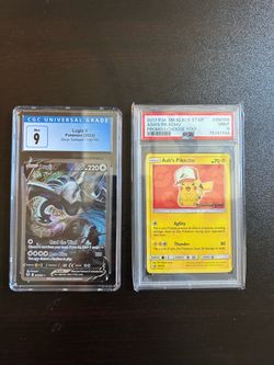 Pokemon Lugia V Alt Art CGC 9 & Ash’s Pikachu SM109 PSA 9