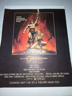 Vtg Conan the barbarian magazine page 10 x 12”