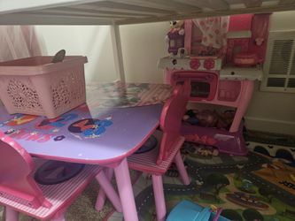 Mickey Mouse Table Set And Kitchen
