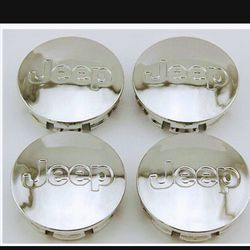 64 mm Jeep Wheel Center Caps Silver ( Matte / Glossy ) Set Of 4 