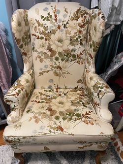 Steinhafels traditional floral wingback accent chair
