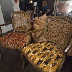Vintage 18th Century French. Cane Back. Oak Or Walnut Chairs