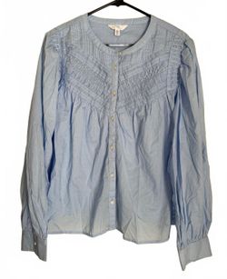 Time and Tru Women's NEW Blouse Size XXL Blue Pastel Cottage Coquette Girl