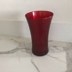 CB2 Ionia Flower Decorative Glass Vase Murrey Red