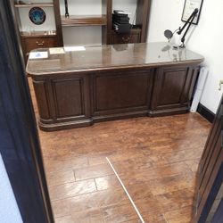 Office Desk And Side Table And Book Case. 