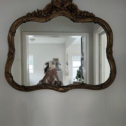 Antique Mirror With Beveled Glass 