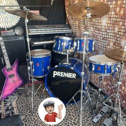 🔥 Premier Drums Set w/Ziljians Drums