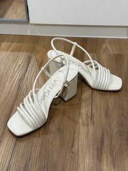 Calvin Klein Strappy sling back Chunk Heel Sandal Heel