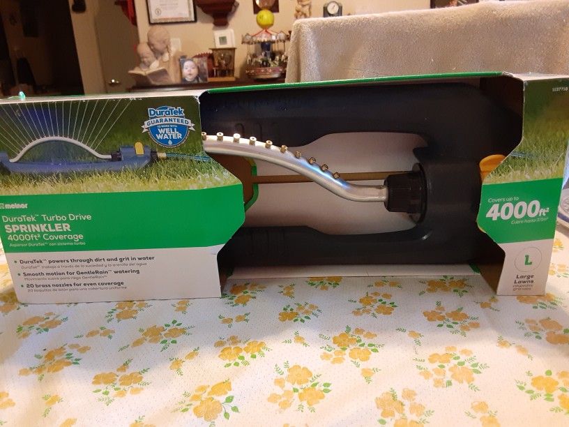 MELNOR DURATEK TURBO DRIVE SPRINKLER. $15 FIRM PRICE.