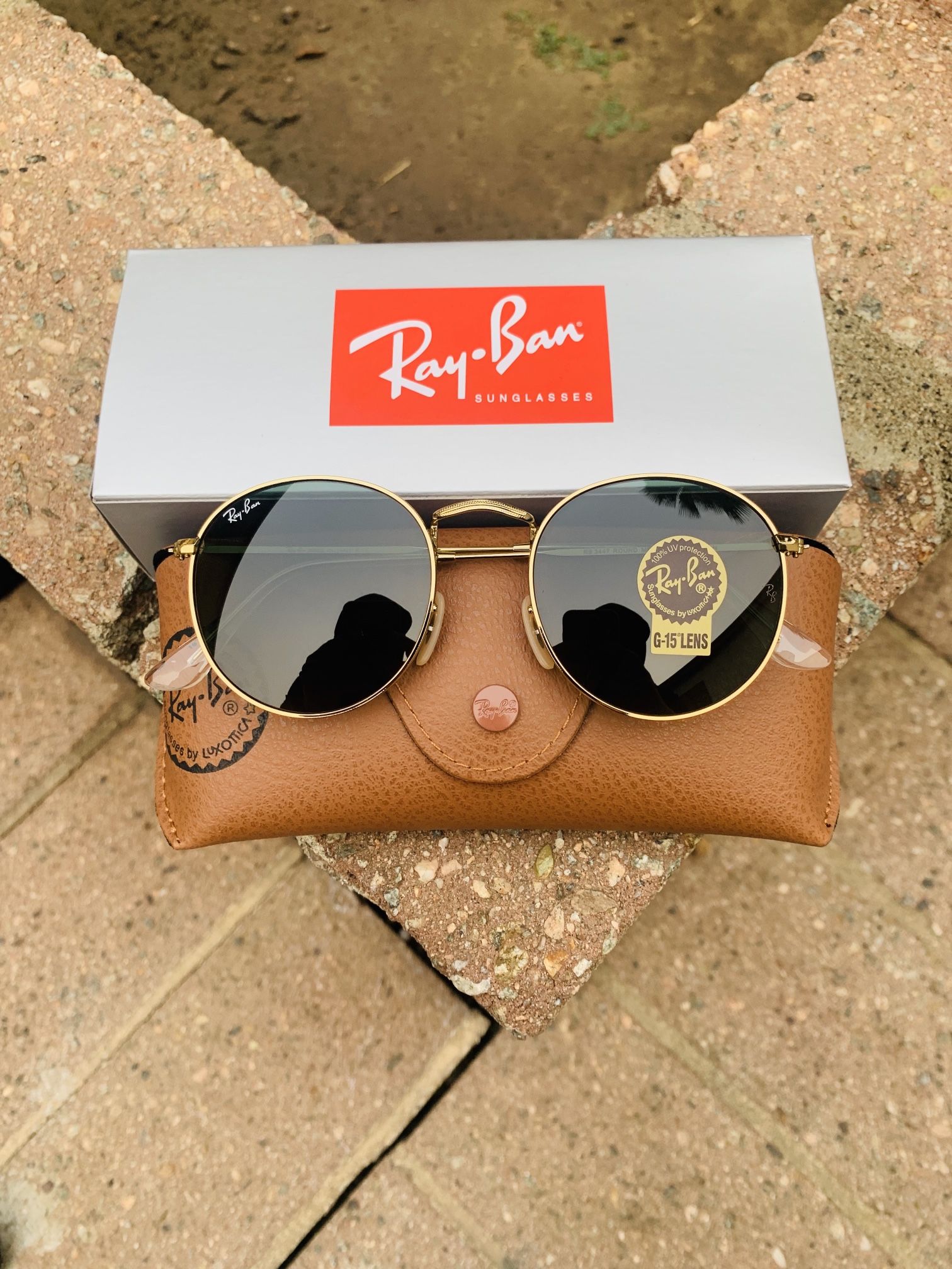 Round Metal 50mm 53mm NEW original RayBan Sunglasses
