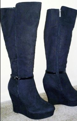 Nine West Black Wedge Boots