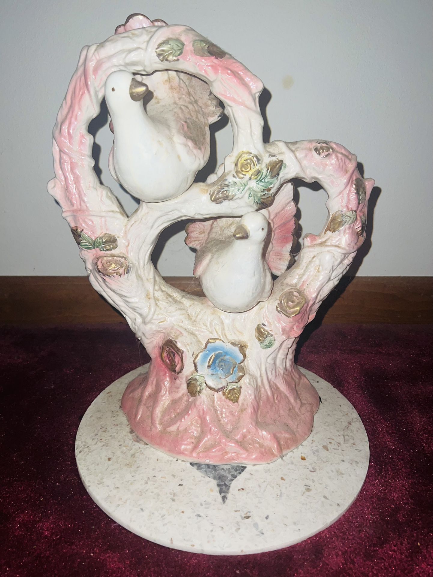 Two Dove Lovers Porcelain Statue