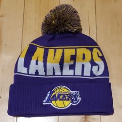 NEW NBA New Era LA Lakers Pom Winter Hat (OS)