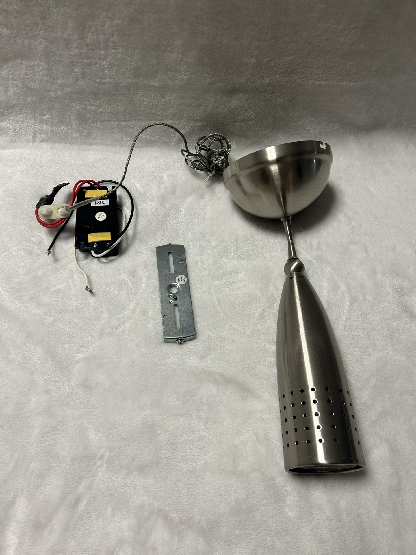 Brush nickel silver pendulum ceiling hanging light fixture