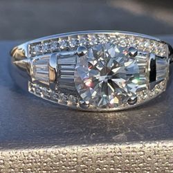 Moissanite Ring- Sterling Silver 