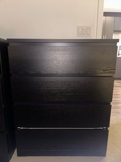 Malm black 4 drawer dresser