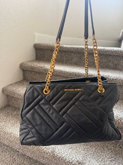 Michael Kors Black Quilted Leather Tote Bag