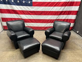 Free Delivery - Pottery Barn Manhattan Leather Chairs